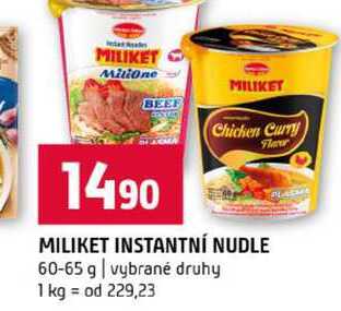 MILIKET INSTANTNÍ NUDLE 60-65 g vybrané druhy