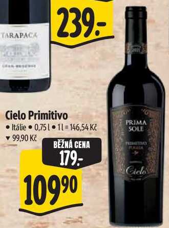 Cielo Primitivo, 0,75 l
