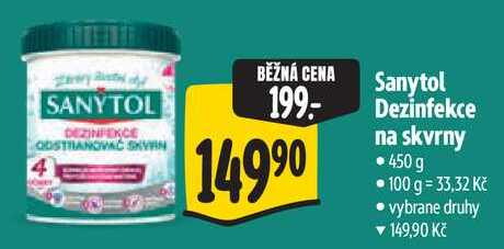 Sanytol Dezinfekce na skvrny, 450 g