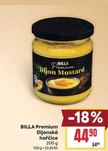 BILLA Premium Dijonská hořčice 200 g 