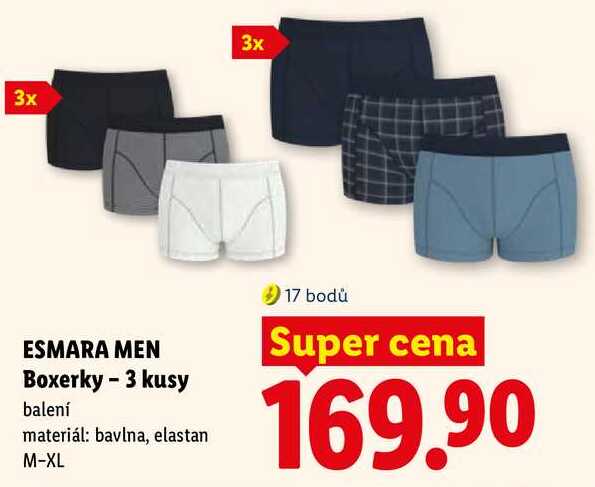 ESMARA MEN Boxerky - 3 kusy