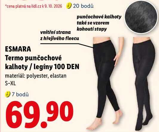 ESMARA Termo punčochové kalhoty/legíny 100 DEN