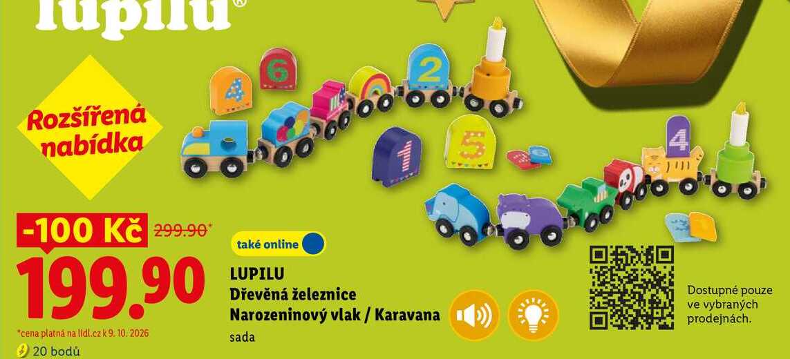LUPILU Dřevěná železnice Narozeninový vlak / Karavana