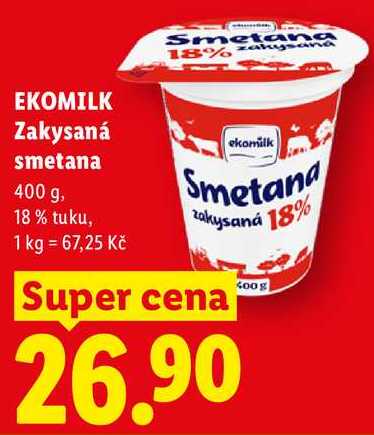 EKOMILK Zakysaná smetana, 400 g