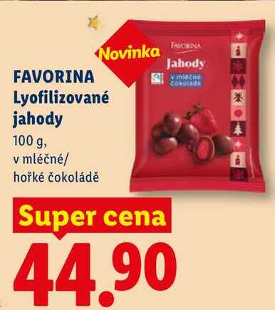 FAVORINA Lyofilizované jahody, 100 g,  