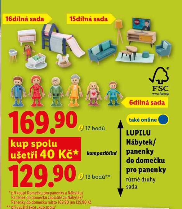 LUPILU Nábytek/Panenky do domečku pro panenky