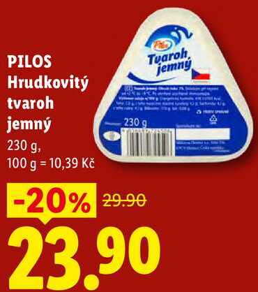 PILOS Hrudkovitý tvaroh jemný, 230 g