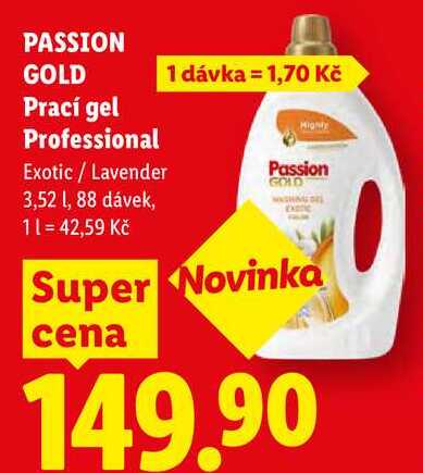 PASSION GOLD Prací gel Professional, 3,52 l/ 88 PD