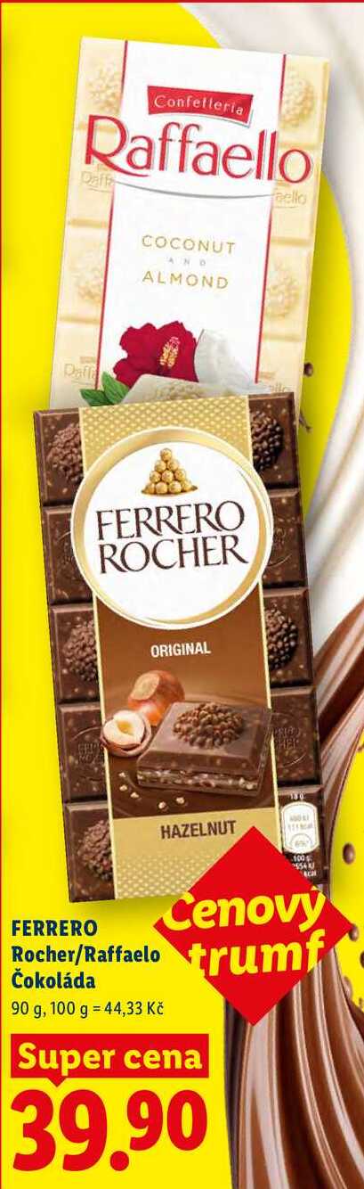 FERRERO Rocher/Raffaelo Čokoláda, 90 g