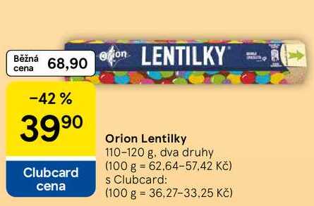 Orion Lentilky, 110-120 g, dva druhy