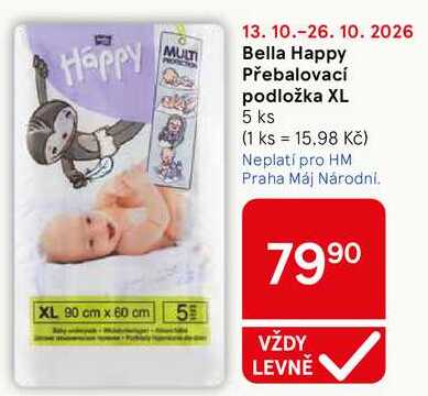 Bella Happy Přebalovací podložka XL, 5 ks