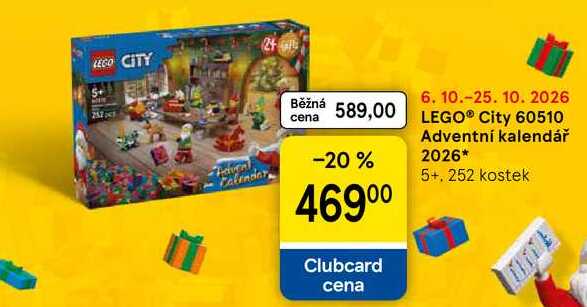 LEGO® City 60510 Adventní kalendář 2026, 5+, 252 kostek 