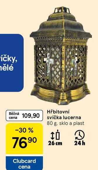 Hřbitovní svíčka lucerna, 80 g