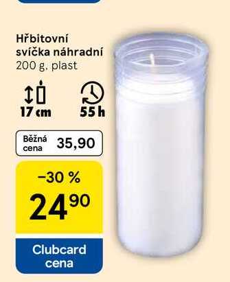 Hřbitovní svíčka náhradní, 200 g
