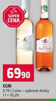 EGRI 0,75l vino vybrané druhy