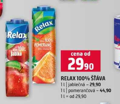 RELAX 100% ŠŤÁVA 1l jablečná 1l pomerančová