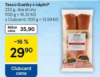 Tesco Duetky s náplní, 220 g