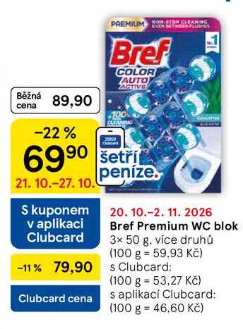 Bref Premium WC blok, 3x 50 g