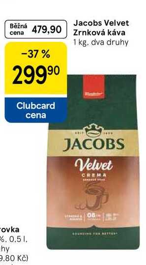 Jacobs Velvet Zrnková káva, 1 kg