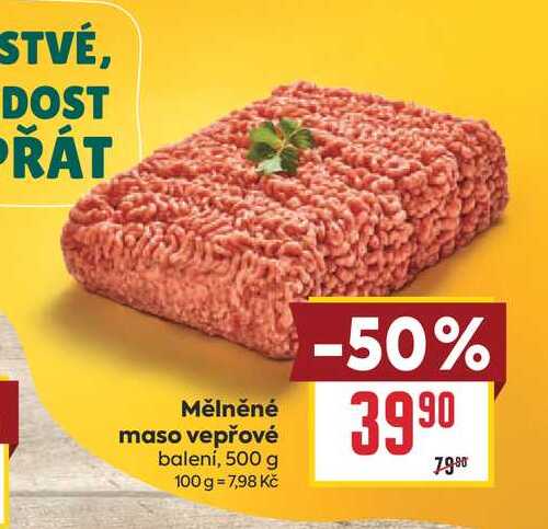 Mělněné maso vepřové balení, 500 g