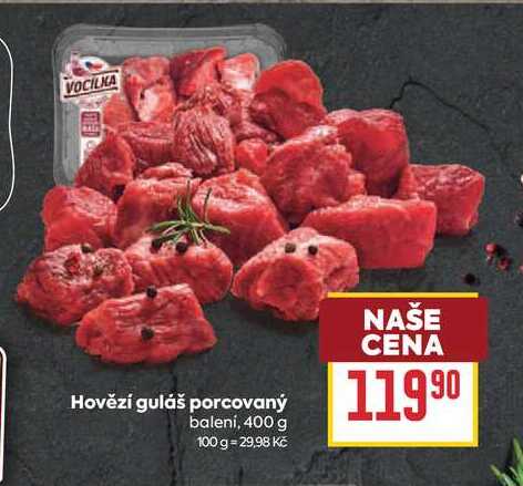 Hovězí guláš porcovaný balení, 400 g 