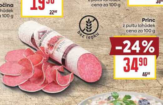Princ z pultu lahůdek cena za 100 g