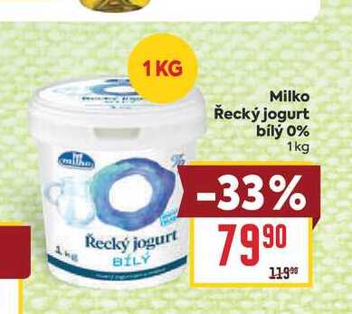 Milko Řecký jogurt bílý 0% 1 kg