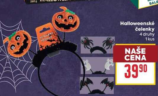 Halloweenské čelenky 4 druhy 1 kus