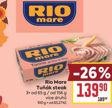 Rio Mare Tuňák steak 3x od 65 g/ od 156 g
