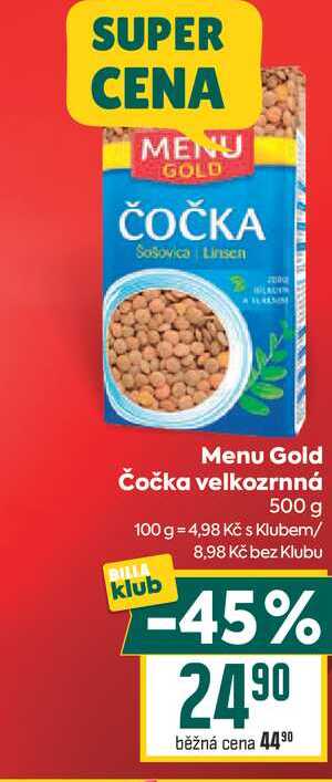 Menu Gold Čočka velkozrnná 500 g