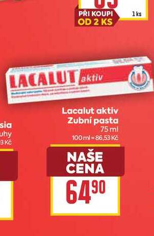 Lacalut aktiv Zubní pasta 75 ml