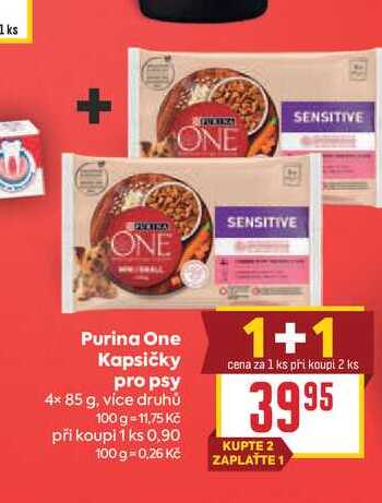 Purina One Kapsičky pro psy 4x 85 g