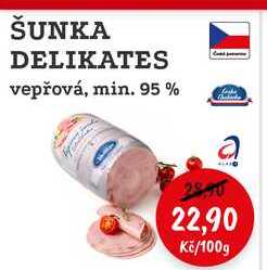 ŠUNKA DELIKATES vepřová, min. 95% 100g