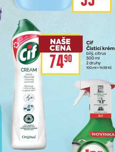 Cif Čisticí krém bilý, citrus 500 ml