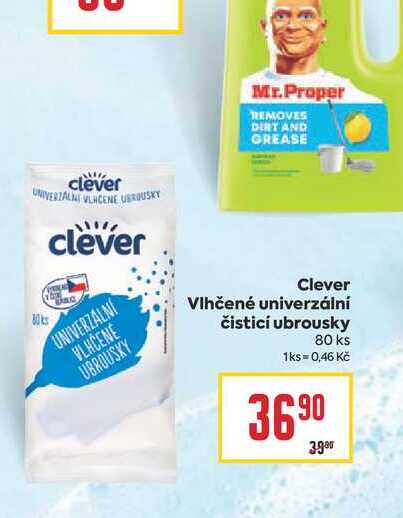 Clever Vlhčené univerzální čisticí ubrousky 80 ks 