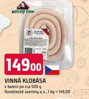 VINNÁ KLOBÁSA v balení po cca 500 g