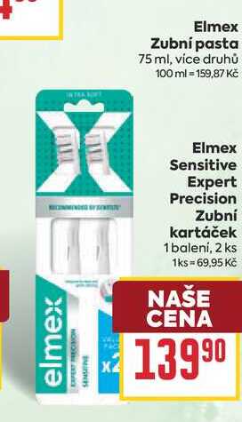 Elmex Sensitive Expert Precision Zubní kartáček 1 balení, 2 ks