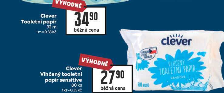 Clever Vlhčený toaletní papír sensitive 80ks