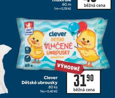 Clever Dětské ubrousky 80 ks