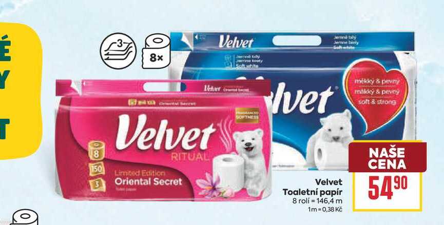 Velvet Toaletní papír 8 roli