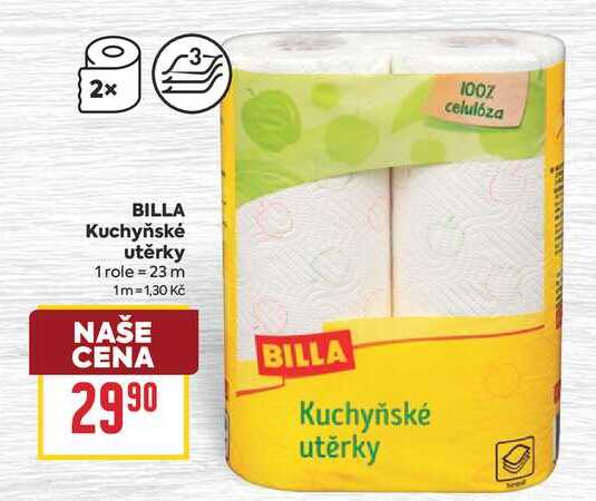 BILLA Kuchyňské utěrky 1 role
