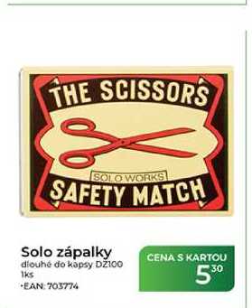 Solo zápalky dlouhé do kapsy DZ100 1ks