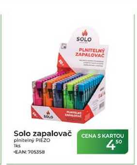 Solo zapalovač plnitelný PIEZO 1ks