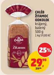 CHLÉB ŽITAMOC ODKOLEK krájený, balený, 500 g