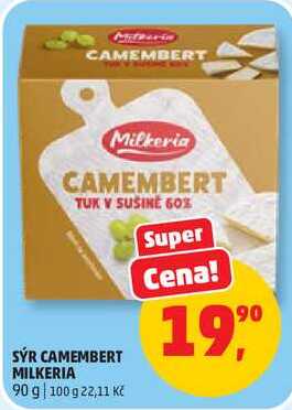 SÝR CAMEMBERT MILKERIA, 90 g