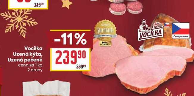 Vocilka Uzená kýta, Uzená pečeně cena za 1 kg 