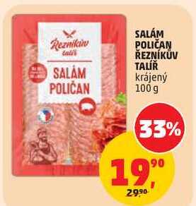 SALÁM POLIČAN ŘEZNÍKŮV TALÍŘ krájený, 100 g
