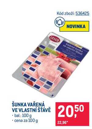 ŠUNKA VAŘENÁ VE VLASTNÍ ŠŤÁVĚ 100 g