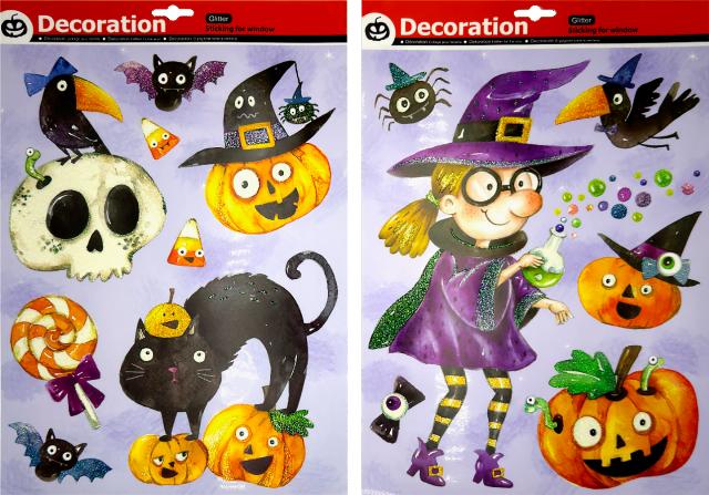 Halloweenká kresba Fólie na okno různé druhy