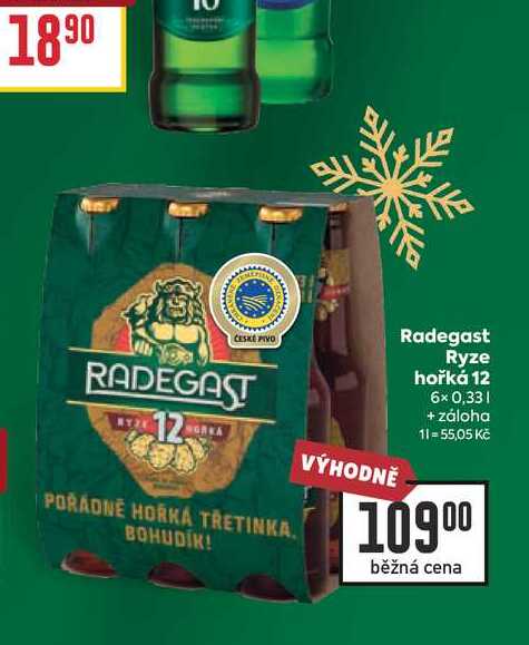 Radegast Ryze hořká 12 6× 0,33l